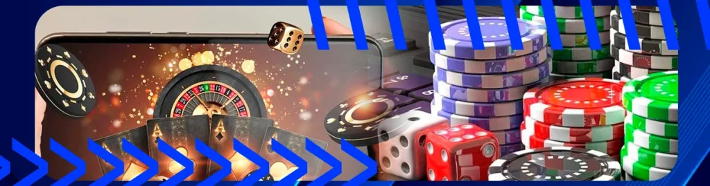 зображення рулетки, гральних кубиків, монет